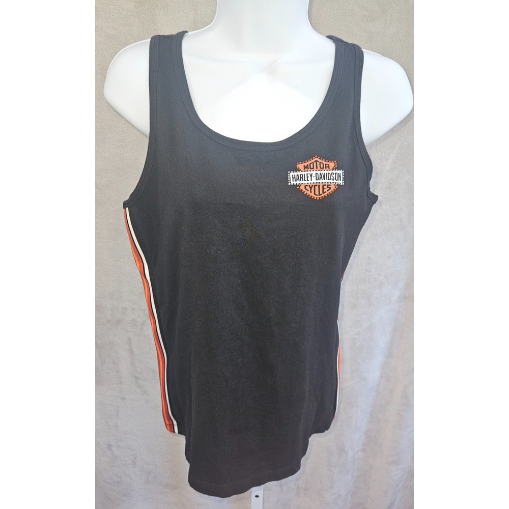 RARE/ RETIRED Harley Davidson Side Stripe Bling Tank Top S Black NWOT Moto Y2K